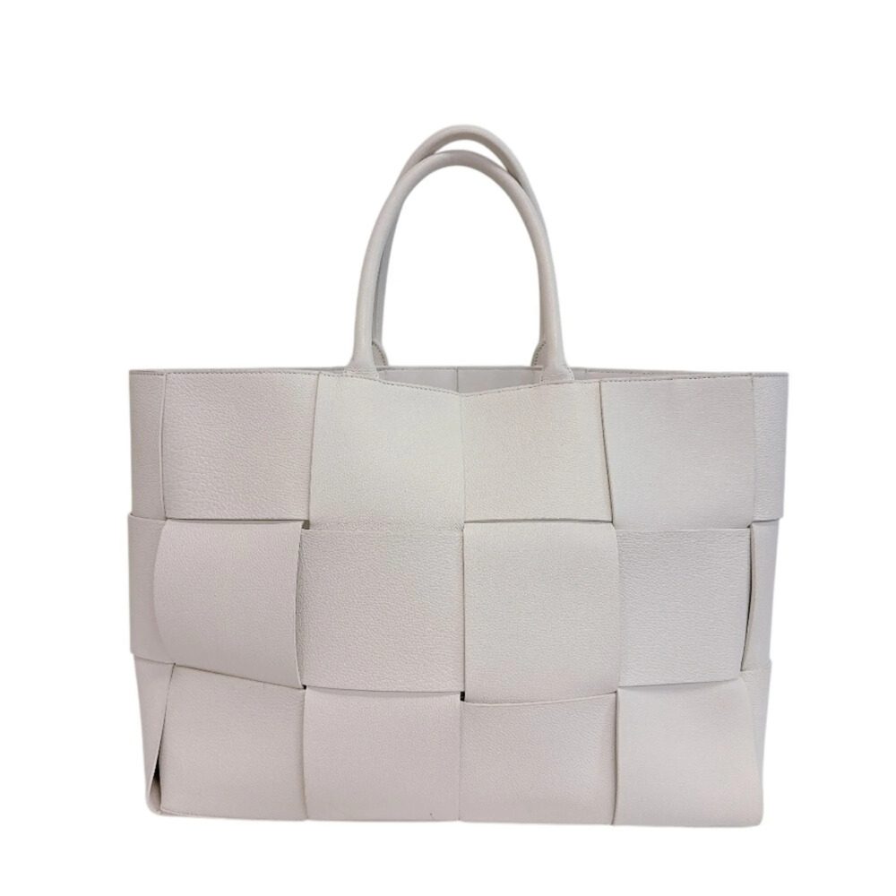 BOTTEGA VENETA The Arco Hand Shoulder Bag Maxi Intrecciato Tote White